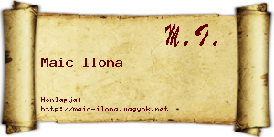 Maic Ilona névjegykártya